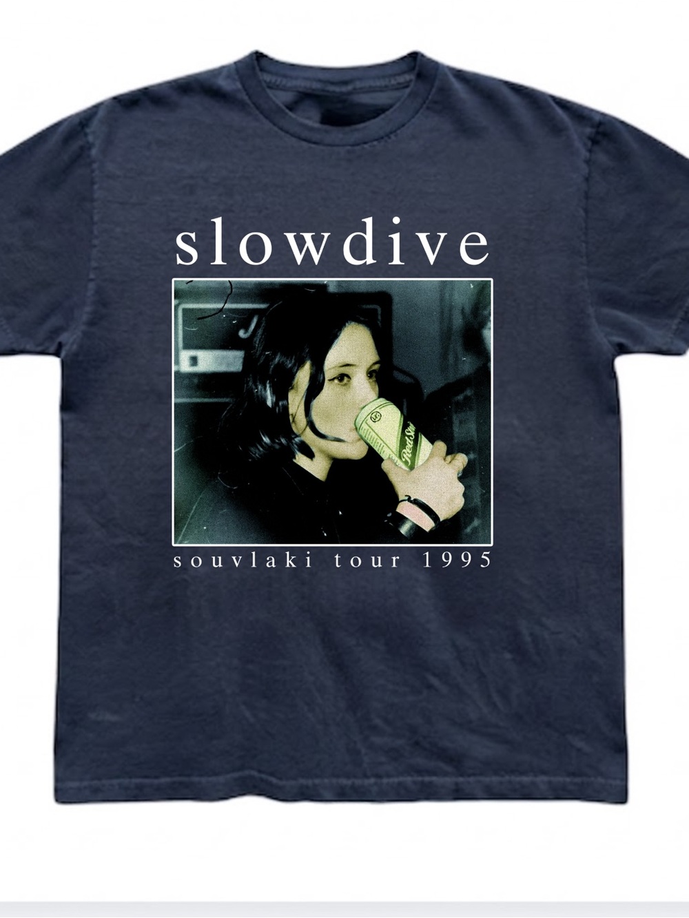 Slowdive Souvlaki Tour 1995 Navy Graphic Gildan T-shirt